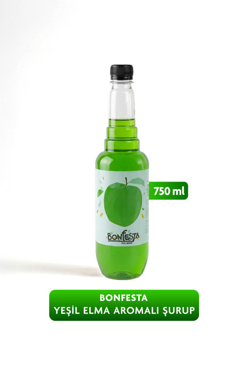 Bonfesta Yeşil Elma Aromalı Kahve ve Kokteyl Şurubu 750 ml