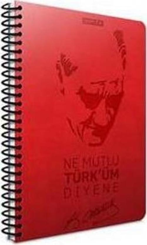 Atatürk Spiralli Sert Kapaklı Defter 17x24-120 Yaprak Kareli