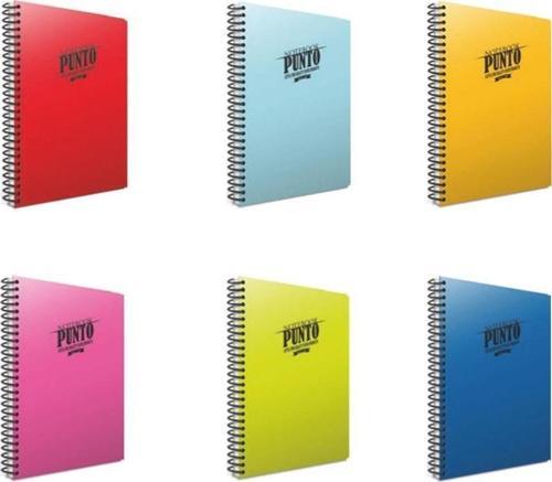 Punto 160 Yp. A4 Spiralli Pp. Kapak Defter Seti Kareli 6'lı