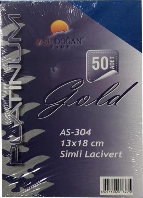 13 x 18 Fantazi Zarf Simli Lacivert 170 GR 50'li AS-304