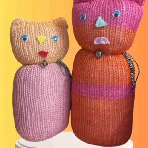 Tıkırık Örgü Yastık Uyku Oyun Arkadaşı Şeker&Fıstık - 35 Cm-45 Cm