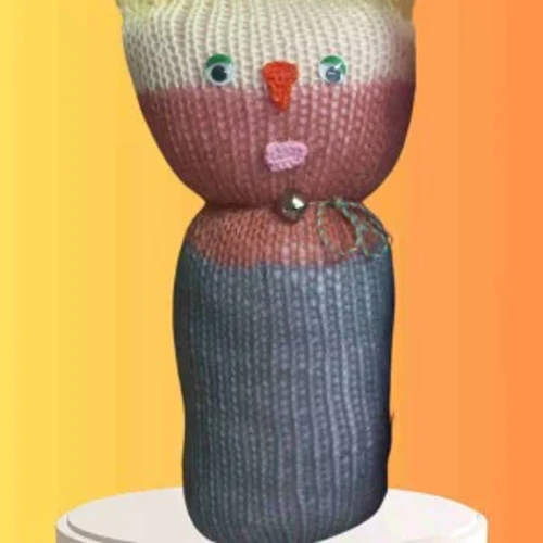 Tıkırık Örgü Yastık Uyku Oyun Arkadaşı Gümüş - 35 Cm