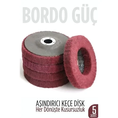 11 Cm Endüstriyel Aşındırıcı Keçe Disk – 22 Mm İç Çaplı Zımpara Fırçası 5 Adet 722479