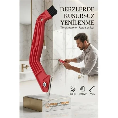 2 Boyutlu Çelik Uçlu Derz Kazıyıcı Ve Fırça - 22 Cm Fayans Arası Temizlik Ve Sökme Aparatı 716048