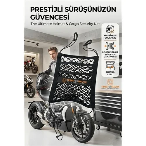 Çift Cepli Ultra Esnek Profesyonel Kask Ve Kargo Sabitleme Filesi 723015