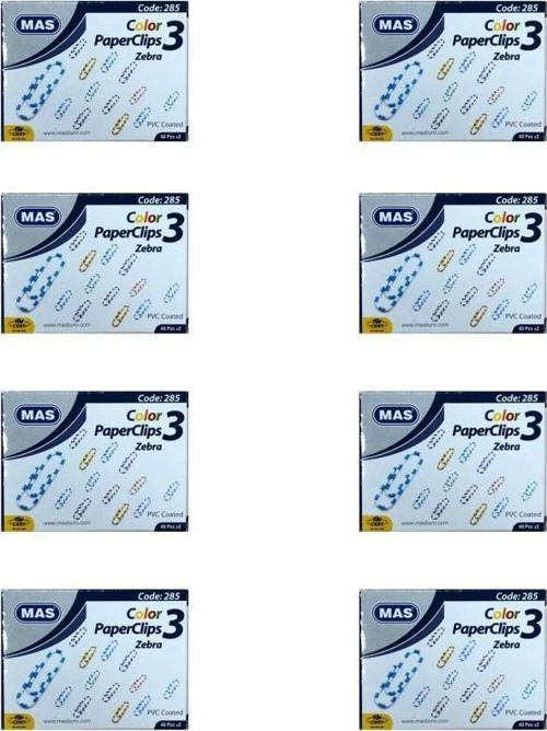 285 Renkli Zebra Ataş 8'li