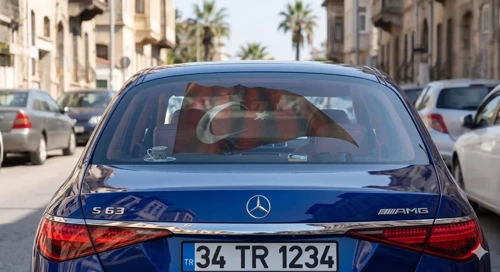 Araba Arkası İçin Dalgalı Türk Bayrağı Dijital Onewayvision baskı