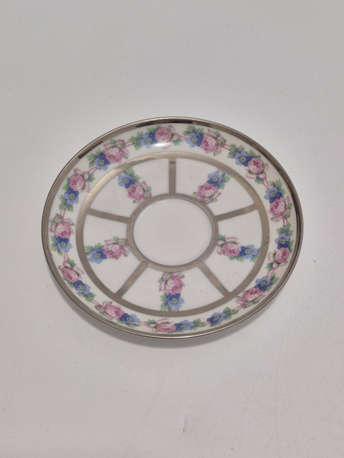 Limoges Çiçek Desenli Porselen Fincan Tabağı 13cm