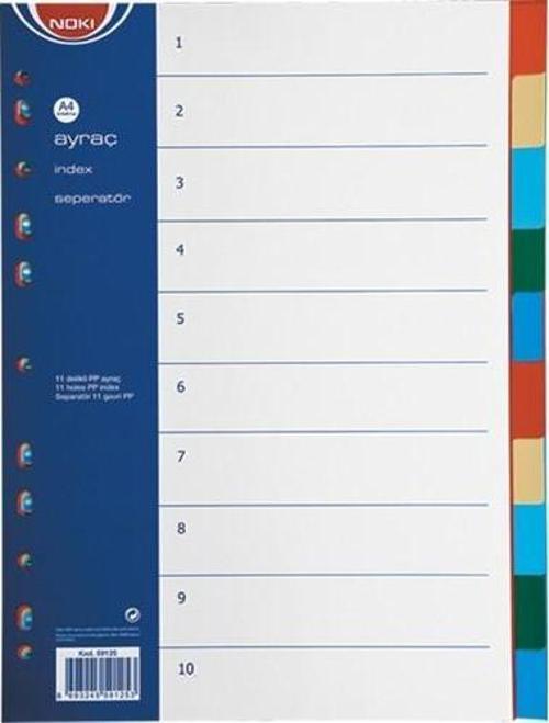 1-10 A Rakamlı Seperatör Renkli 59125
