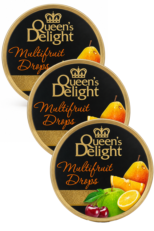 Queens Delight MultiFruit (Meyve Aromalı) Şeker 150 gr x 3 Adet