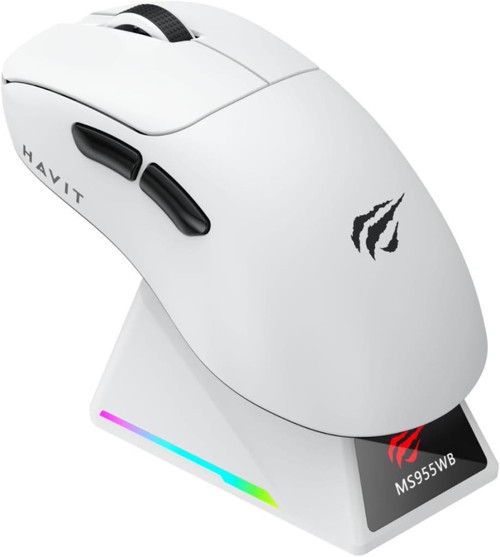 Gamenote MS955WB RGB Wireless Gaming Mouse 3 Modlu + Şarj İstasyonu Ekranlı (Beyaz)