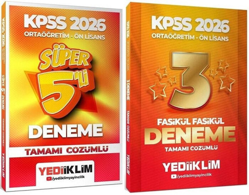 2026 Kpss Lise Ortaöğretim Ön Lisans Süper Yıldız 5+3 Deneme 2 Li Set
