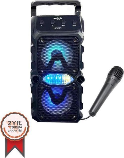 GTS-1571 Siyah Mikrofonlu Bluetooth Hoparlör