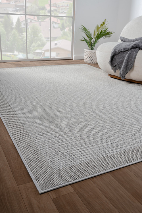 Konfor Sisalux 3093 Krem Jüt Tabanlı Modern Dokuma Kilim Sisal Hasır Halı