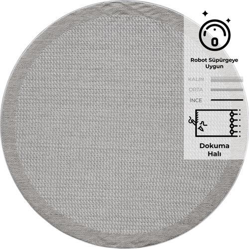 Konfor Sisalux 3093 Krem Jüt Tabanlı Modern Dokuma Yuvarlak Kilim Sisal Hasır Halı