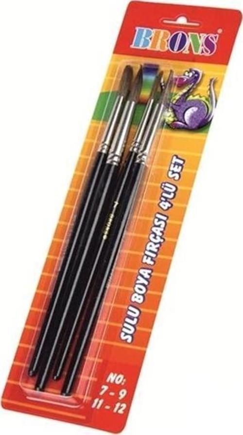 Br-617 Sulu Boya Fırçası 4 'lü Set (7-9-11-12)