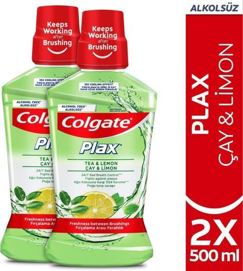 Plax Ağız Bakım Suyu 500 ml Çay ve Limon x 2 Adet