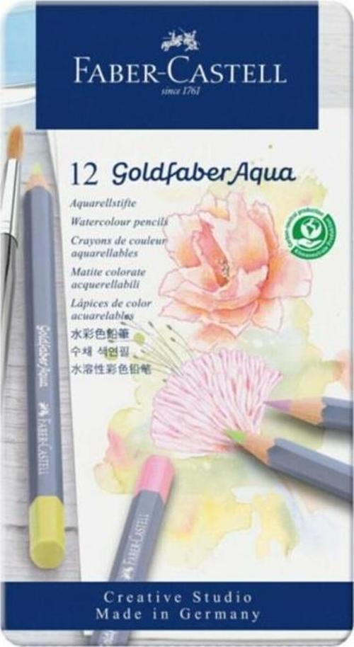 Faber-Castell Aqua Bk Goldfaber Pastel Metal Kutu 12'li