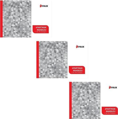 Apartman Makbuzu14 x 20 cm 2-50 2 Nüsha Otokopili 50 Yaprak 3'LÜ