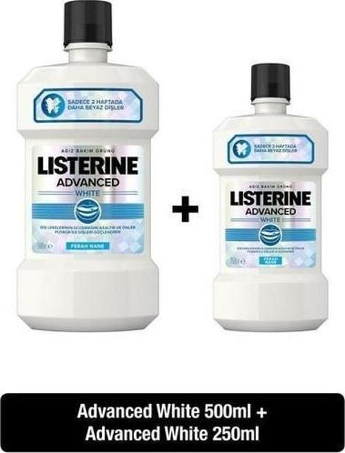 Advanced White Hafif Tat Alkolsüz Ağız Bakım Suyu 500 ml + 250 ml Set