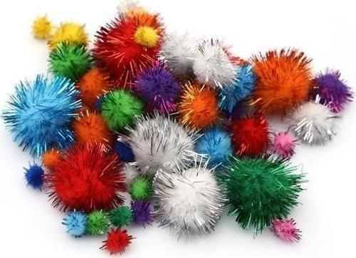 Colorbank Simli Ponpon 3 Çeşit Renkli 78'li