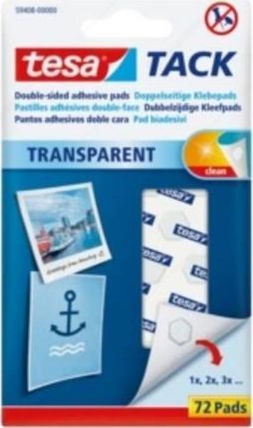 59408 Tack Çift Taraflı Ped Yapıştıcı Şeffaf 72 Adet
