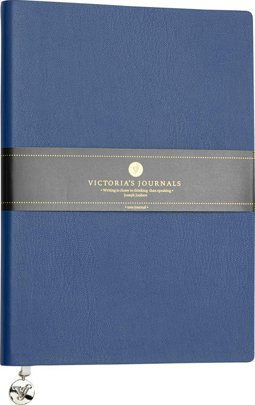 Victoria's Journals Smyth Classic Esnek Kapak Çizgili Defter, 14.8x21 cm -Mavi