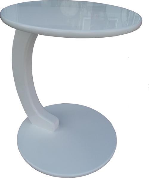 Ufo C ST Sehpa MDF Parlak BEYAZ Altı Tekerlek Kanepede Oturarak Çalışma EL yapım