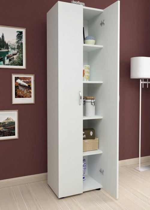 5 Raflı 2 Kapaklı Çok Amaçlı Mutfak Dolabı Banyo Dolabı Çok Amaçlı Dolap Beyaz