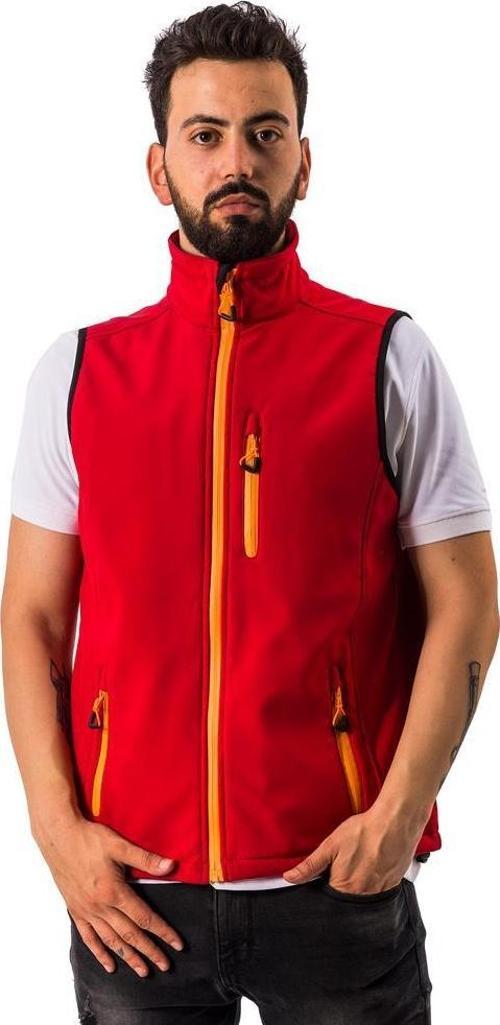 Vest Erkek Softshell Yelek-KIRMIZI