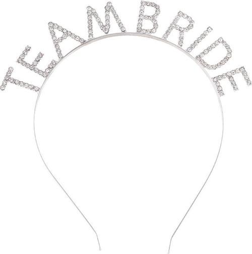 Gümüş Kaplama Kristal Taşlı Team Bride Taç 16x17 cm