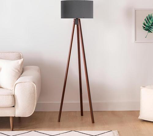 Antrasit Kumaş Başlıklı Tripod lambader AYD-2932