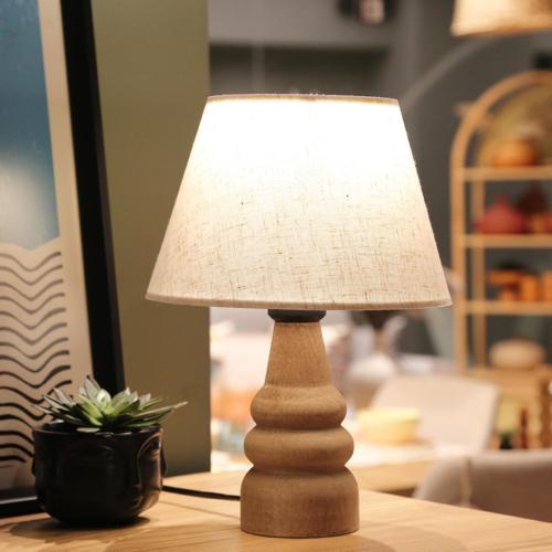 Natural Ahşap Kumaş Başlık Abajur AYD-3562