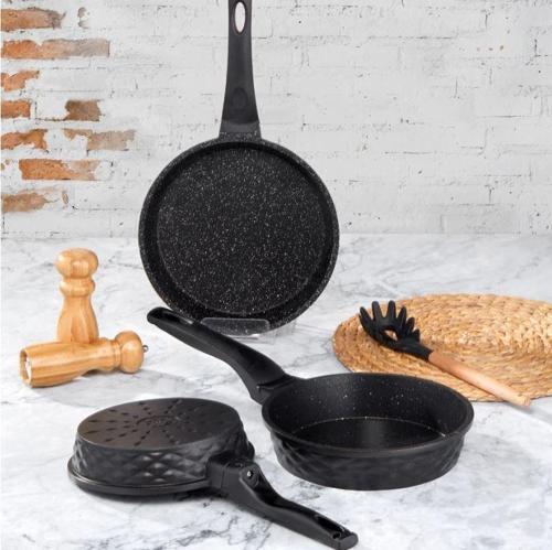 Viva 3'lü Tava Set Siyah 20 - 24 - 28 Cm