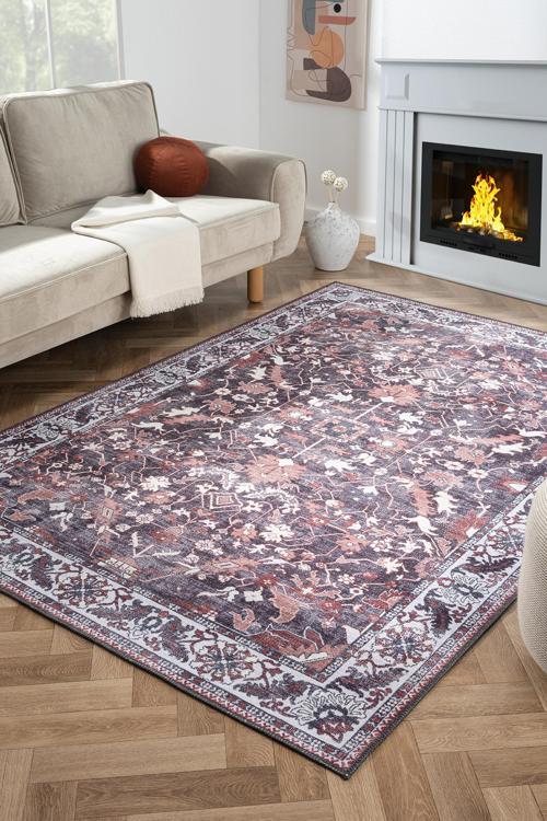 Konfor Antico 2354 Pamuk Tabanlı Yıkanabilir Otantik Vintage Klasik Eskitme Halı