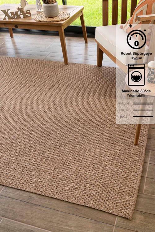 Rusticana 3101 Naturel Jüt Halı Modern Örme Kilim