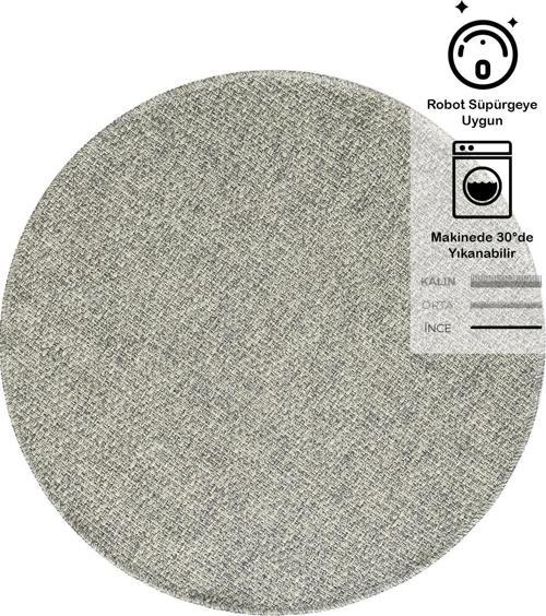 Rusticana 3103 Naturel Jüt Halı Modern Örme Yuvarlak Kilim