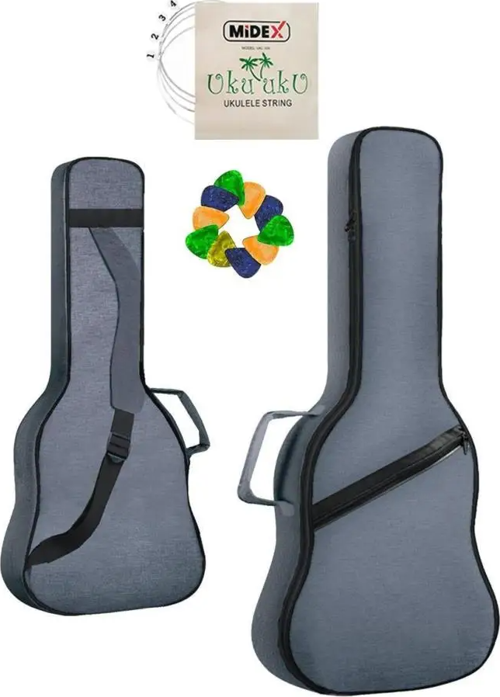 Cs-21 Soprano Ukulele Çantası Gigbag Soft Case Kılıf (10 Pena ve Takım Tel Hediye)