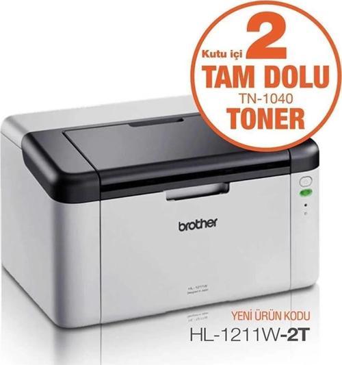 HL-1211W Orjinal 2 Tonerli Mono Laser Wifi 20PPM A4 Yazıcı