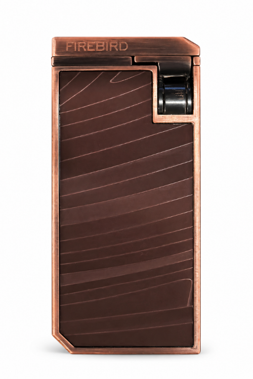 Çift Torch Pürmüz Bronz Desenli Puro Çakmağı
