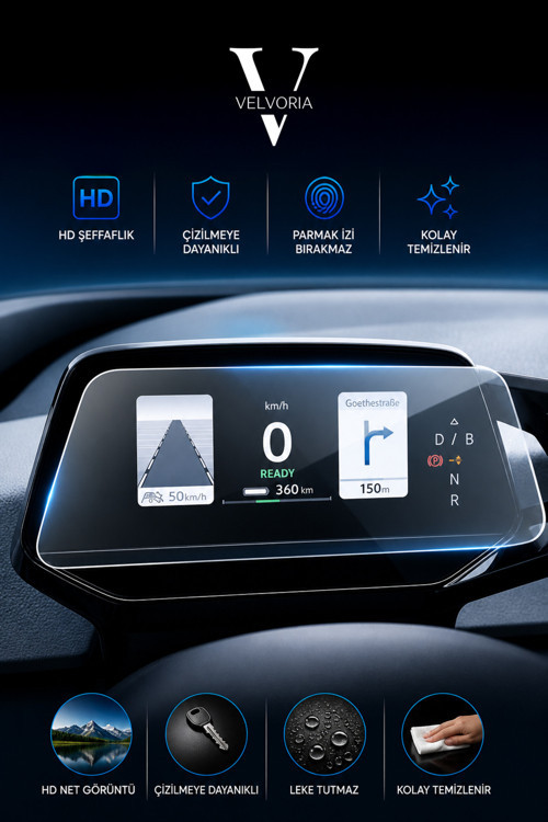 Volkswagen Id.4 Navigasyon ve Gösterge Paneli Uyumlu 9H Nano Ekran Koruyucu