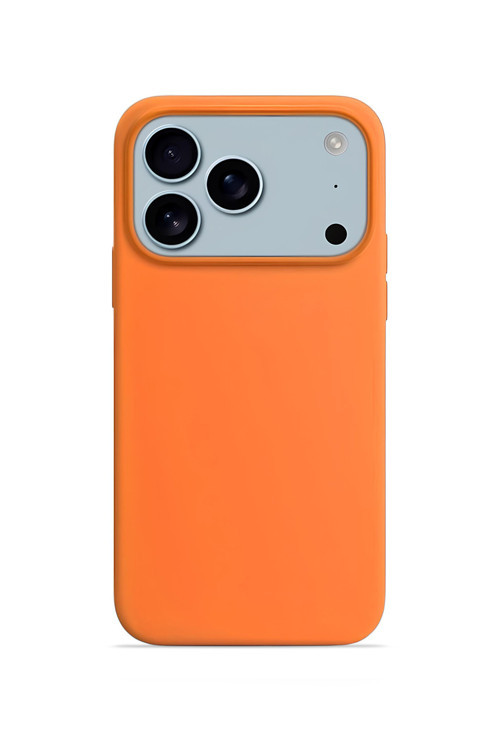 iPhone 17 Pro 6.3'' Soft Touch Lansman Silikon Kılıf Enerji Turuncusu