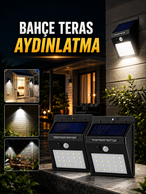 tekno Solar Lamba Giriş, Bahçe Yol Avlu Hareket Sensörlü Led 2026