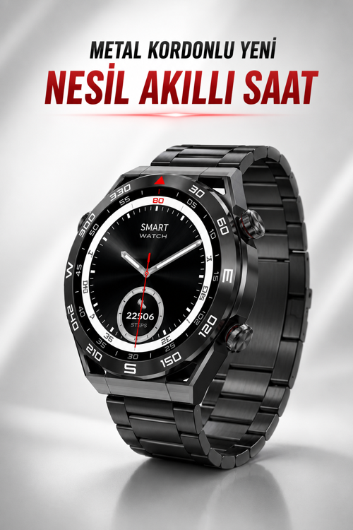 tekno Akıllı Saat Yeni Nesil Bluetooth Bağlantılı Uyku ve Sağlık Takibi NFC ve GPS 2026