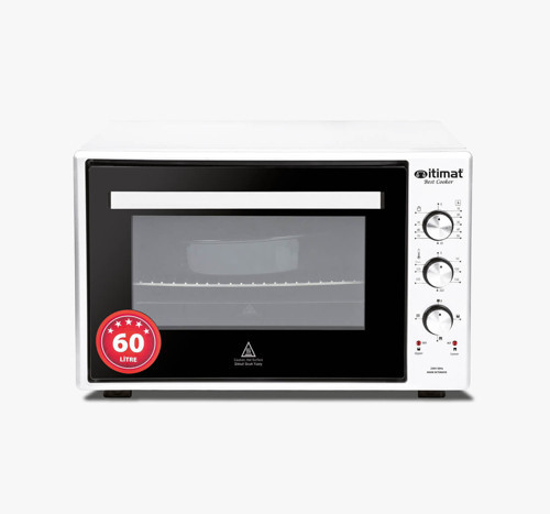 8060 Çift Camlı Turbo Fanlı Köşeli Fırın 60lt - Beyaz