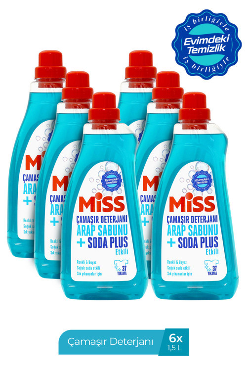 SIVI ÇAMAŞIR DETERJANI ARAP SABUNU VE SODA ETKİLİ 1500 MLX6