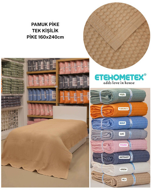 ETEHOMETEX HAVUZLU PİKE TEK KİŞİLİK 160X240CM
