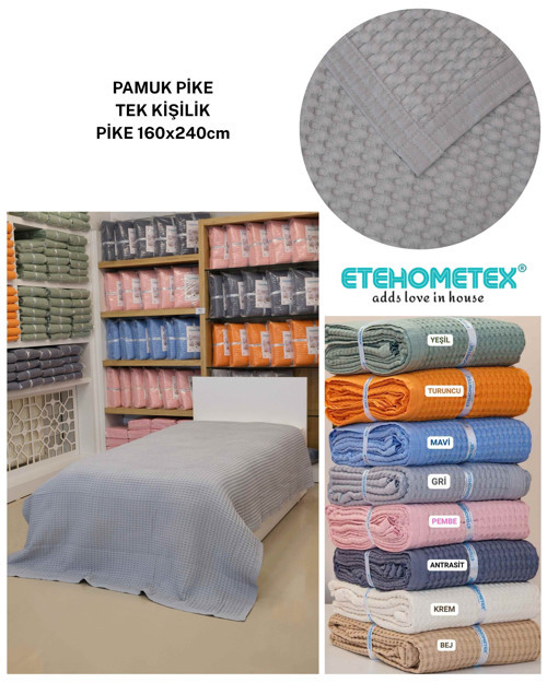 ETEHOMETEX HAVUZLU PİKE TEK KİŞİLİK 160X240CM