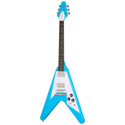 Inspired by Gibson Flying V '70s Elektro Gitar (Maui Blue)
