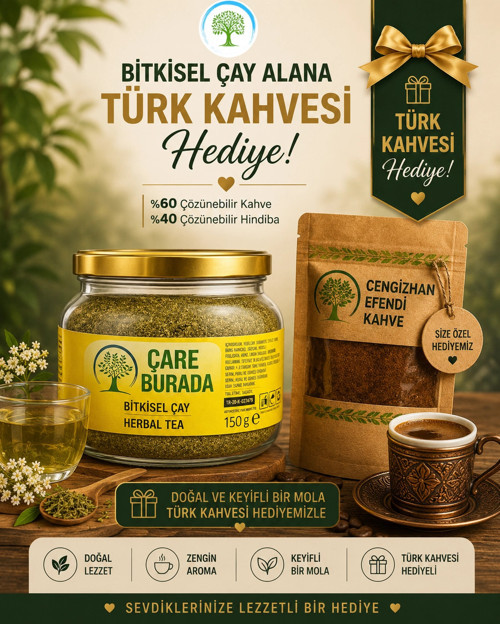 ÇareBurada Bitkisel Çay 150 g | Formunu Korumaya Destek Bitkisel Çay + TÜRK KAHVESİ HEDİYE